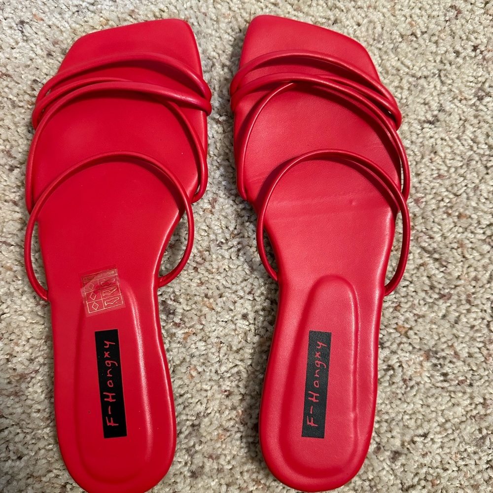 Red sandals size 7.5
